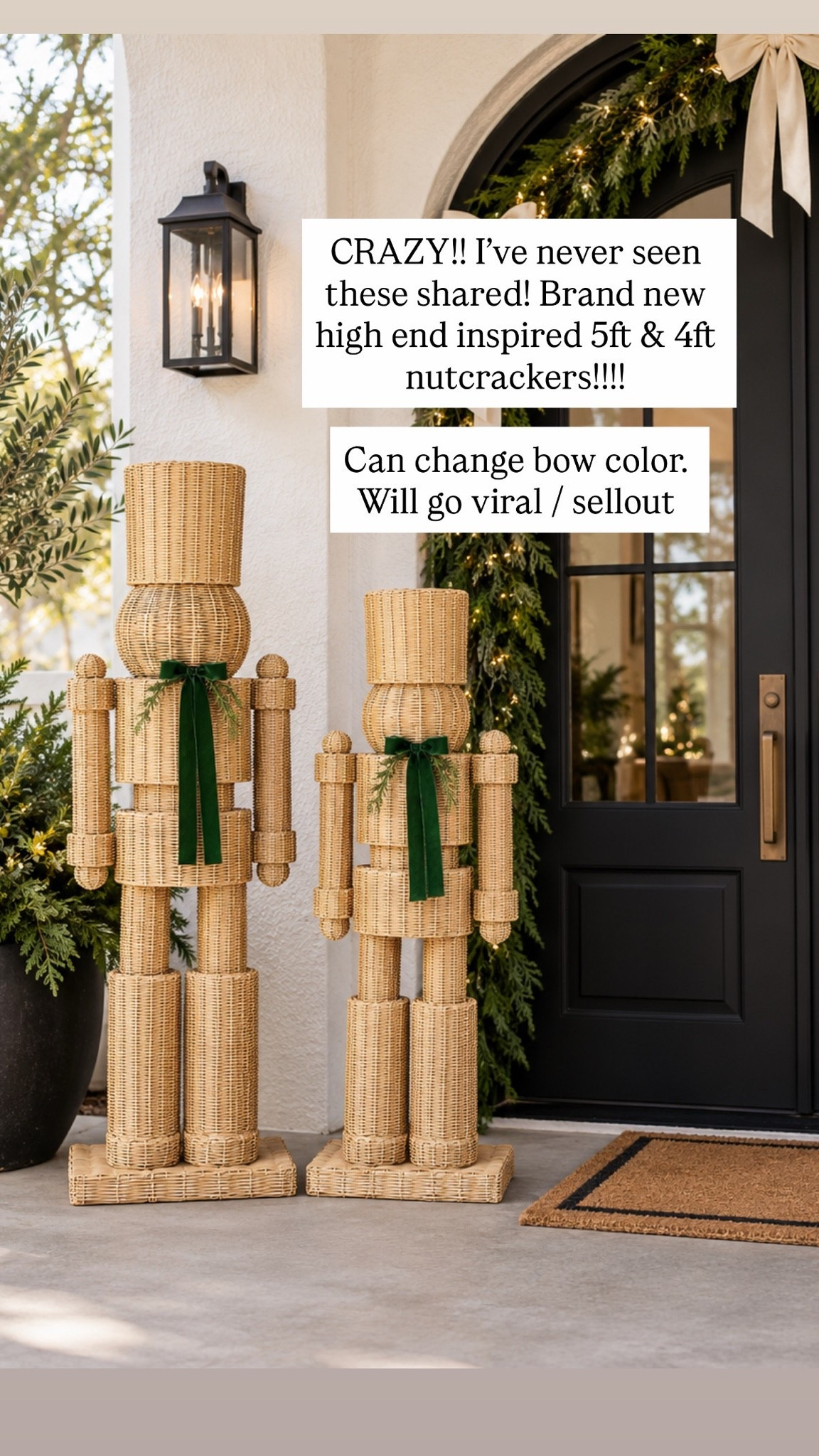 CRAZY!! I’ve never seen these shared! Brand new high end inspired 5ft & 4ft nutcrackers!!!!

Can change bow color. Will go viral / sellout

#LTKSeasonal #LTKHome #LTKSaleAlert