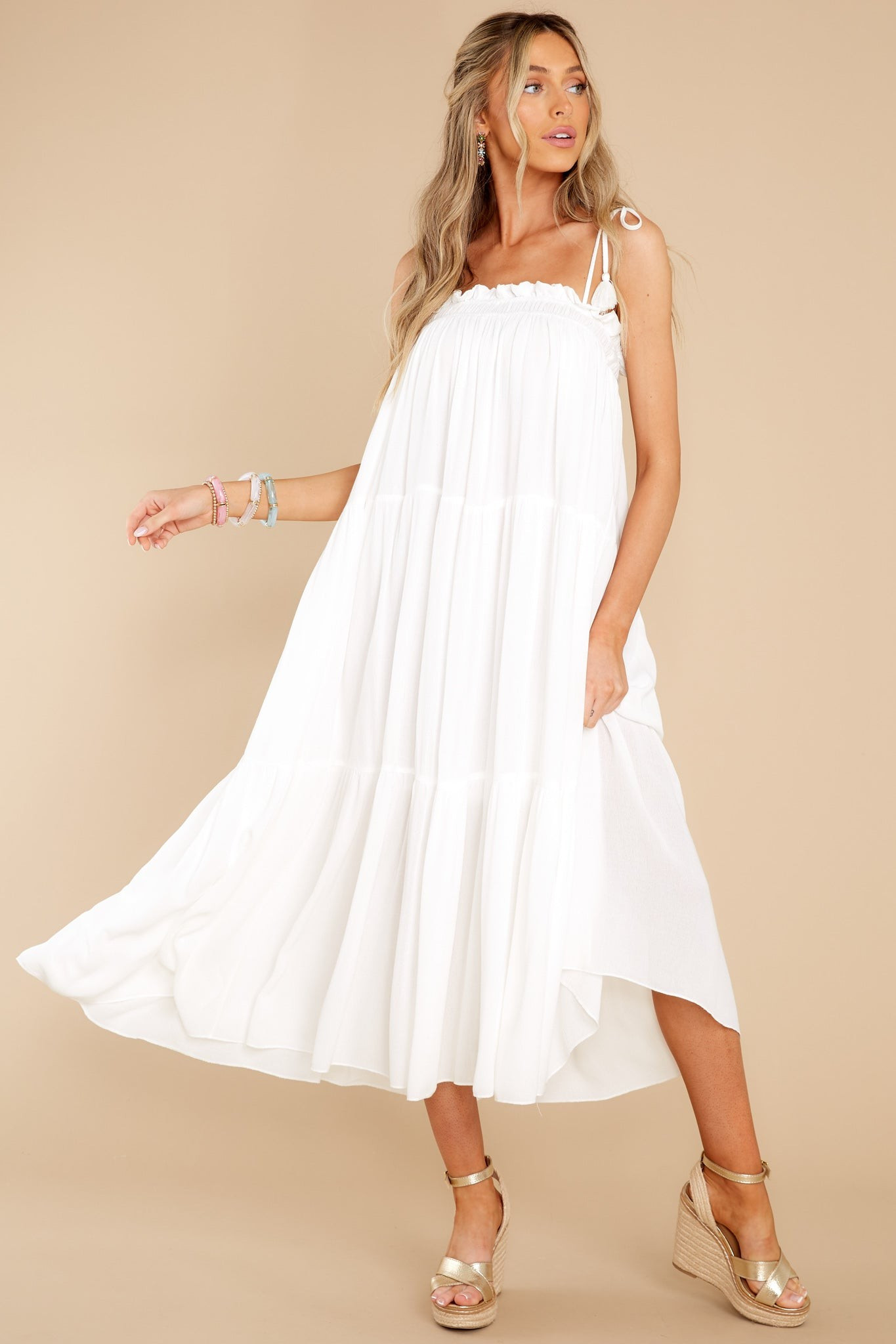 Gulf Shores Getaway White Maxi Dress | Red Dress 