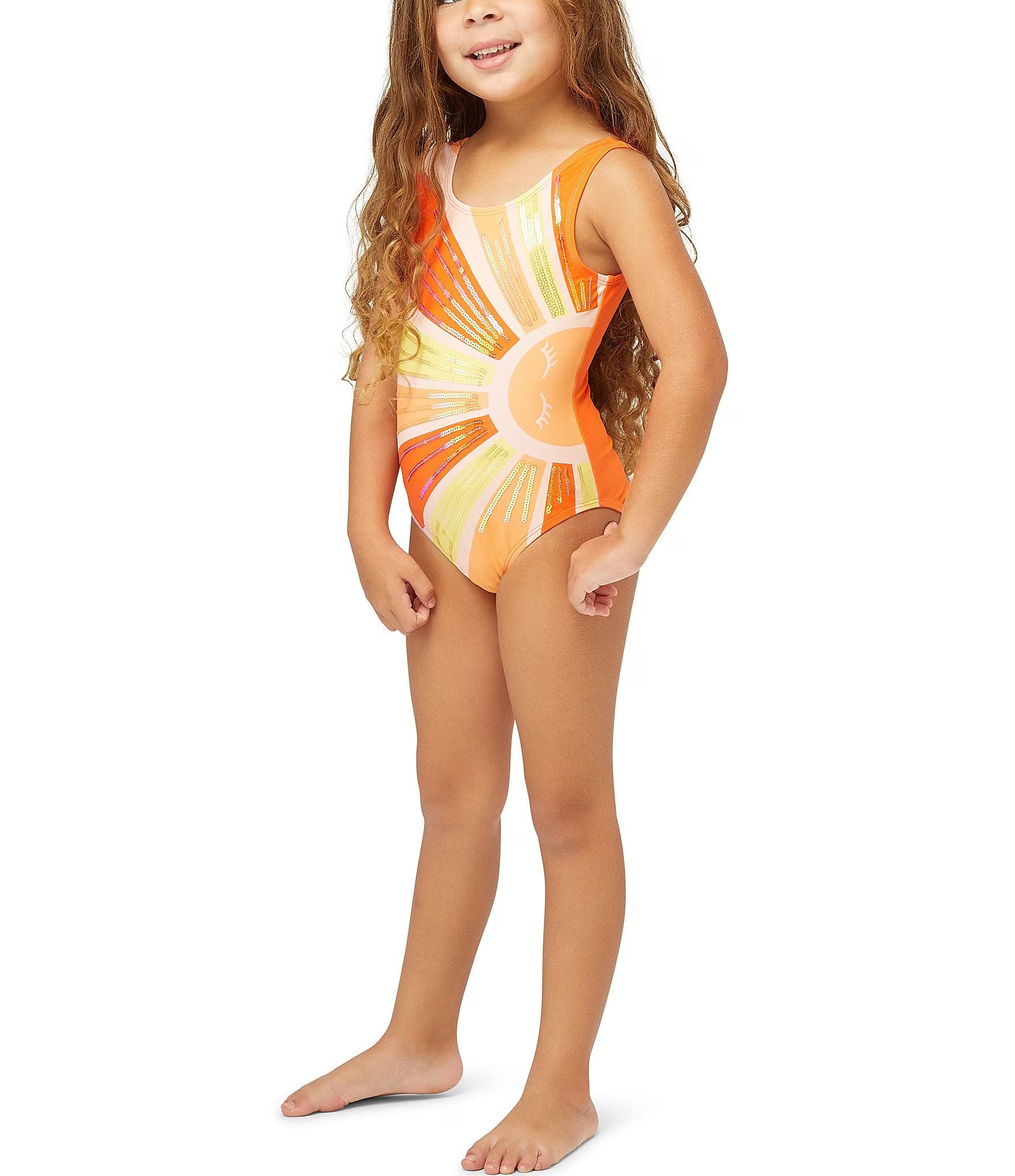 PeekGirls 2T-12 Sunshine With Sequins 1-PC Swimsuit | Dillard's