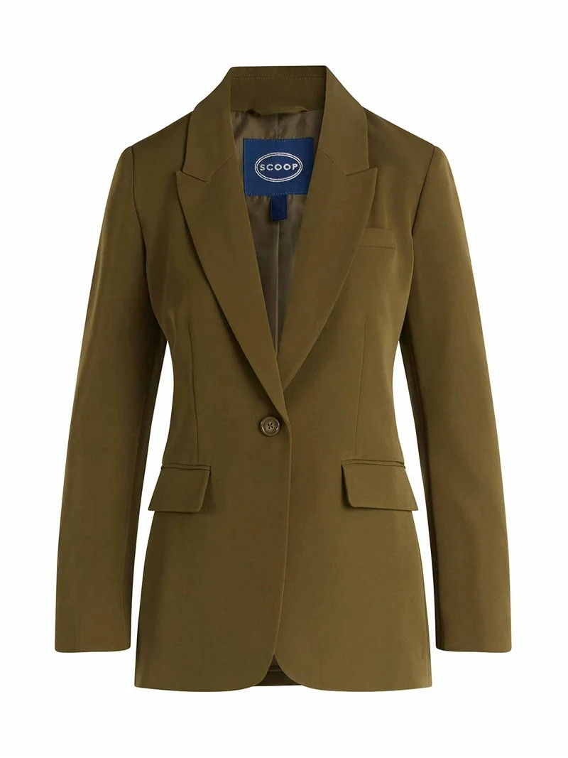 Scoop Women's & Women's Plus Crepe One Button Suit Blazer, Sizes XS-4X | Walmart (US)