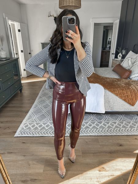 Bodysuit — small
Blazer — small
Leggings — small

Holiday outfits | Christmas outfits | holiday style | patent leather leggings | pearl heels | dressy holiday outfits | date night outfit



#LTKfindsunder50 #LTKfindsunder100 #LTKSeasonal