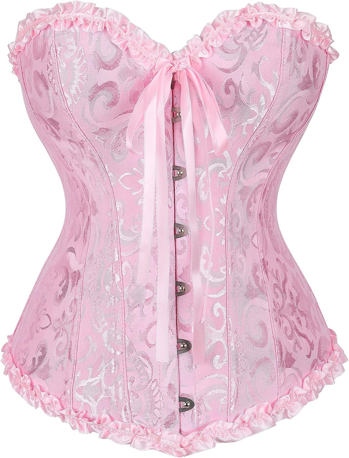 Women Lace up Back Sexy Floral Corset for Women Lingerie Bustier Top Plus Size | Amazon (US)