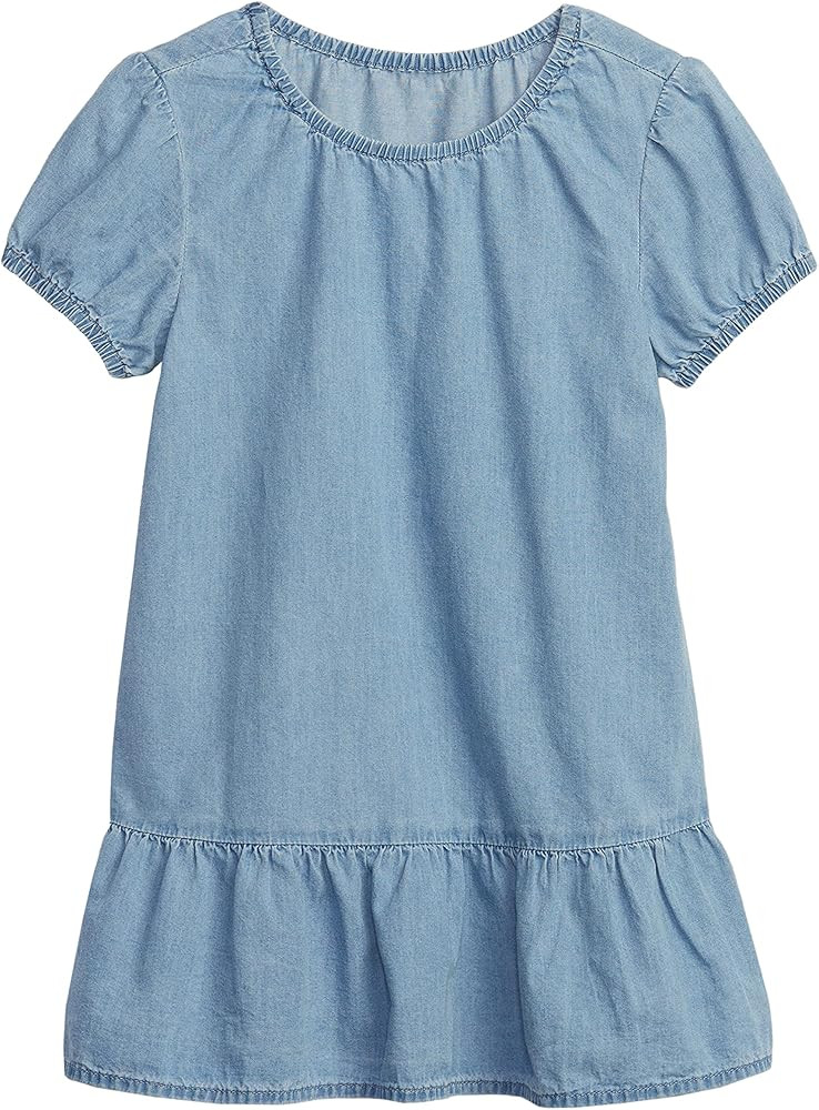 Baby Girls' One Size Short Sleeve Denim Dress | Amazon (US)