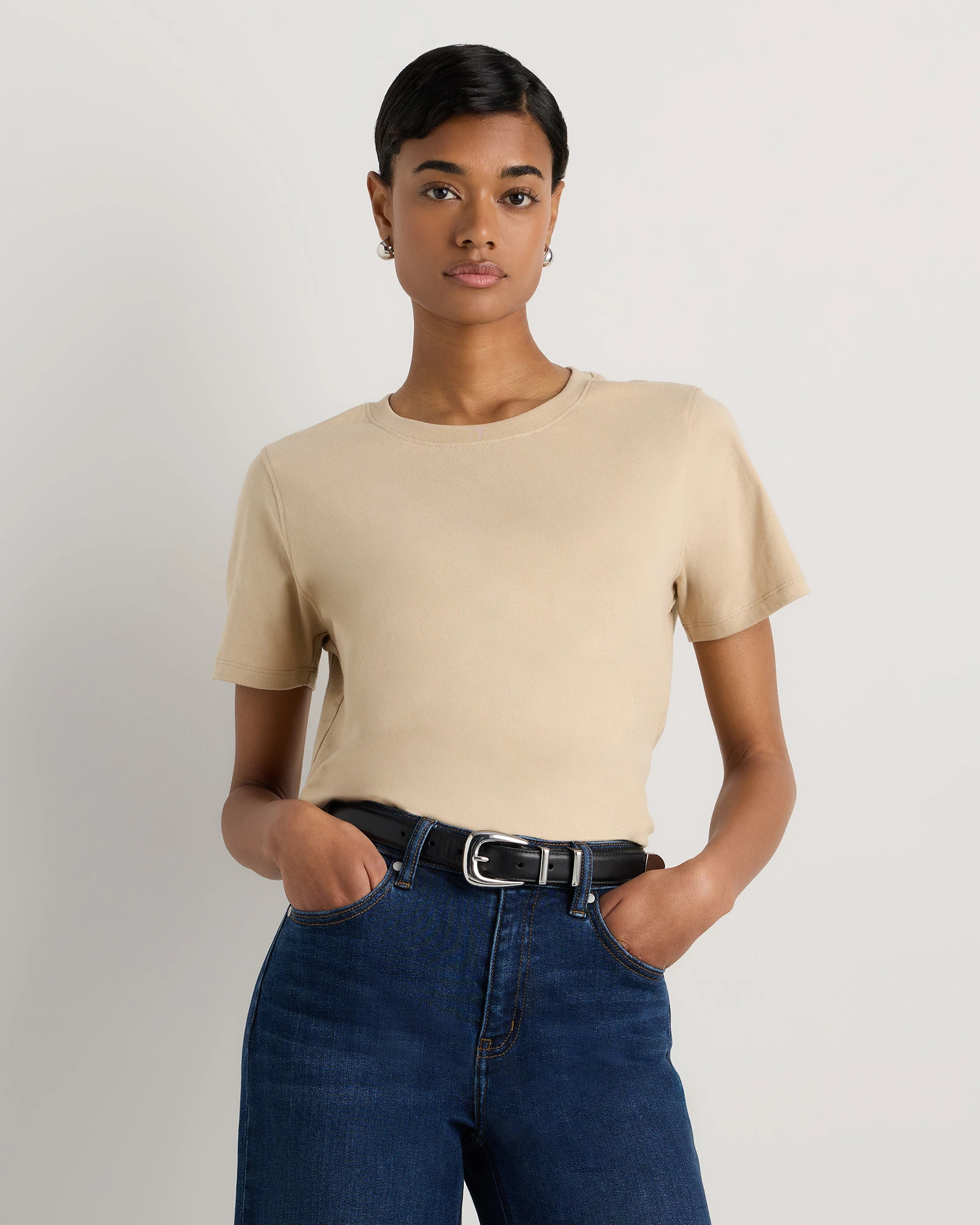 100% Organic Cotton Boxy Crewneck Tee | Quince