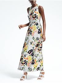 Bold Floral Maxi Dress | Banana Republic US