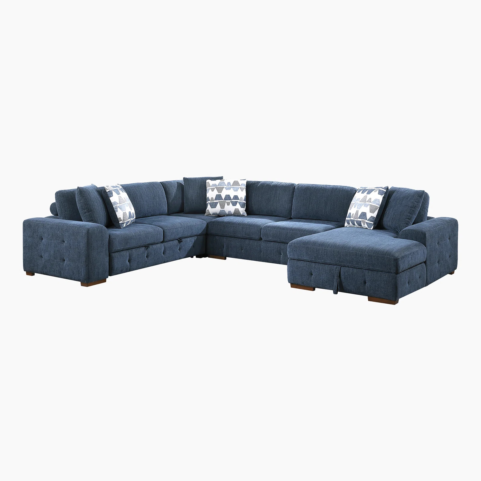 Odesser 4-Piece Chenille Sectional Sofa Sleeper with Chaise | Wayfair North America
