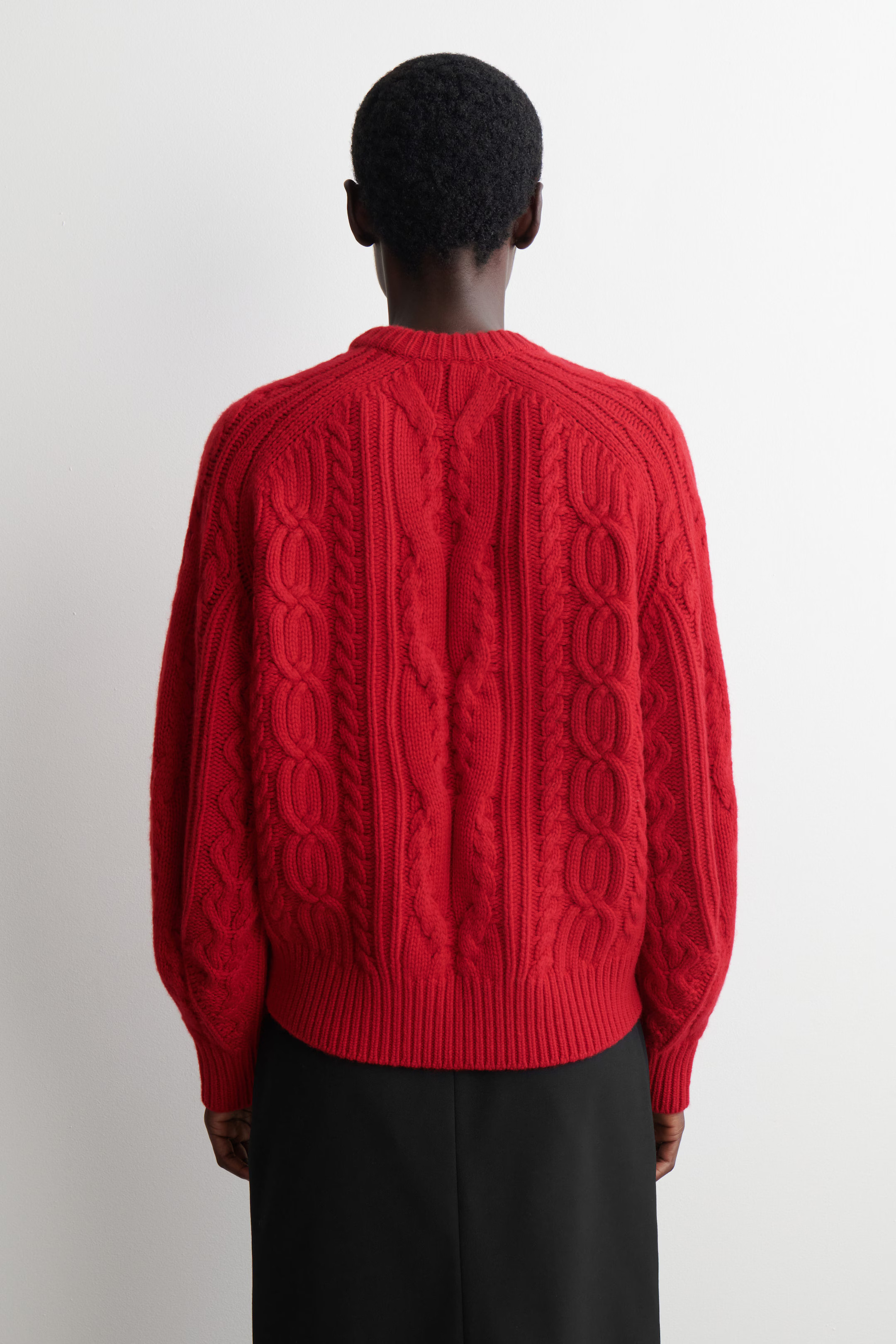 CABLE-KNIT WOOL-CASHMERE JUMPER - RED | COS GB | COS UK