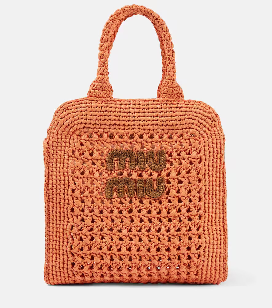 Miu Miu Small raffia tote bag | Mytheresa (US/CA)
