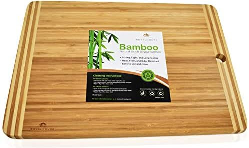 Natural Bamboo Cutting Board Large Reversible Multipurpose Serving and Cutting Board | Amazon (US)