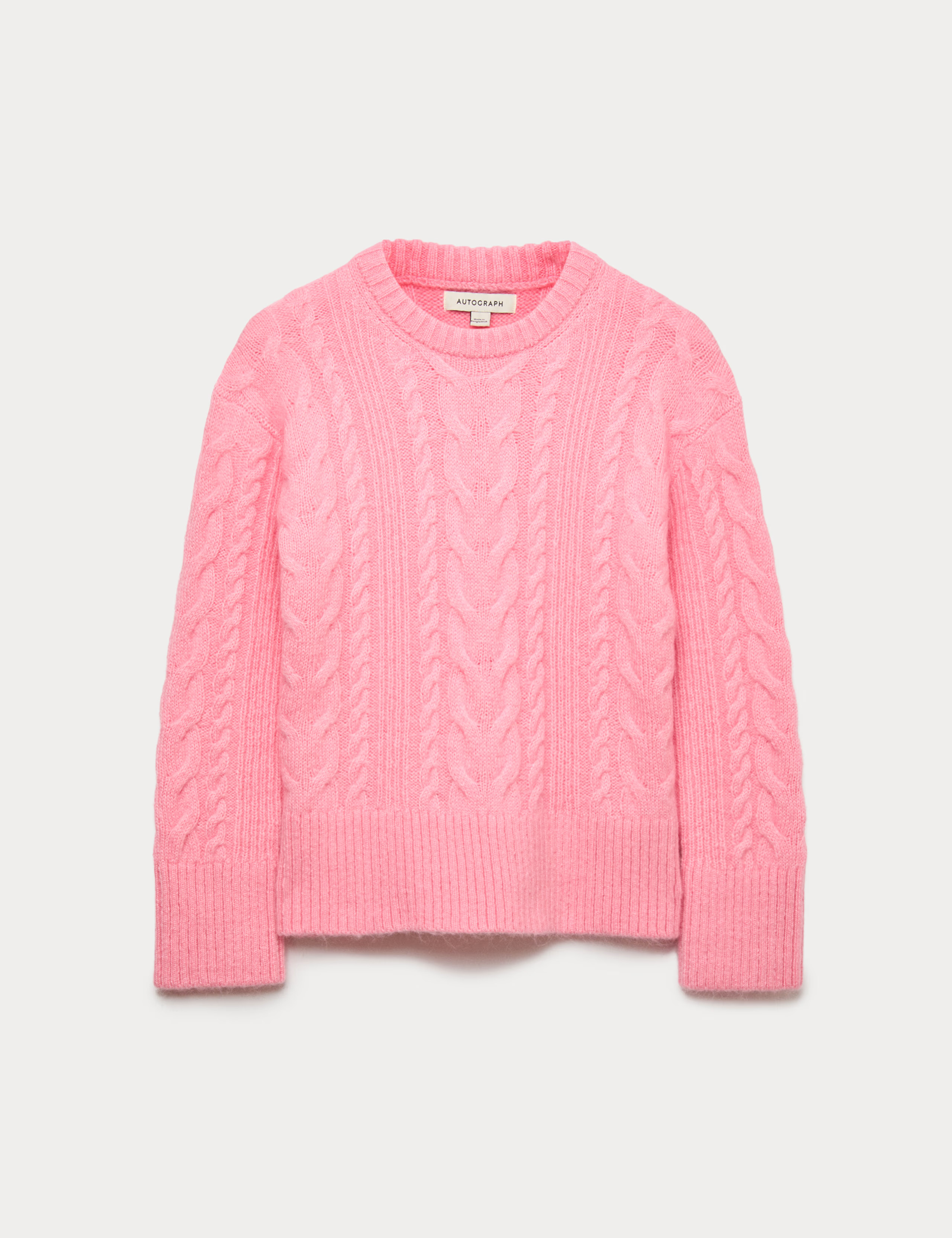 Cable Knit Jumper With Mohair | Autograph | M&S | Marks & Spencer (UK)