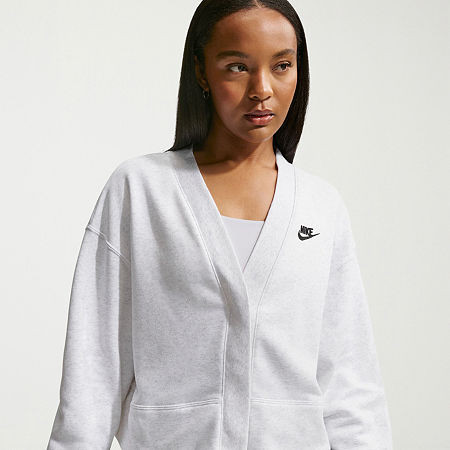 Nike Womens Y Neck Long Sleeve Cardigan, X-large, Gray | JCPenney