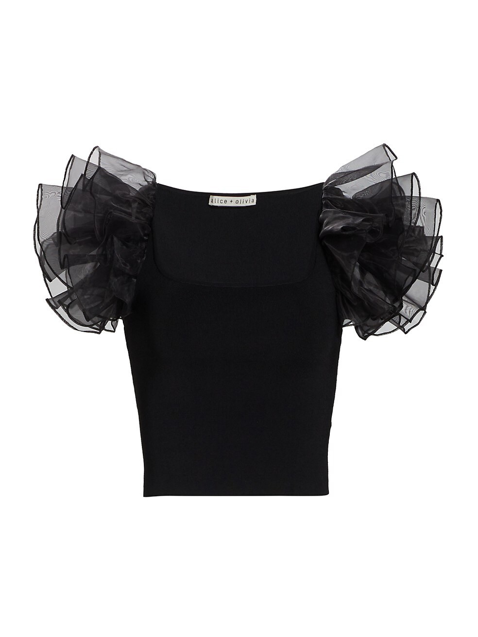 Alice + Olivia Merida Ruffle-Sleeve Crop Top | Saks Fifth Avenue