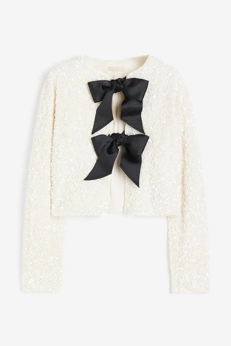 Tie-front Sequined Jacket | H&M (US + CA)