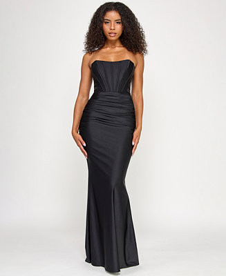 SENI & CADE Juniors' Power Stretch Strapless Gown - Macy's | Macy's