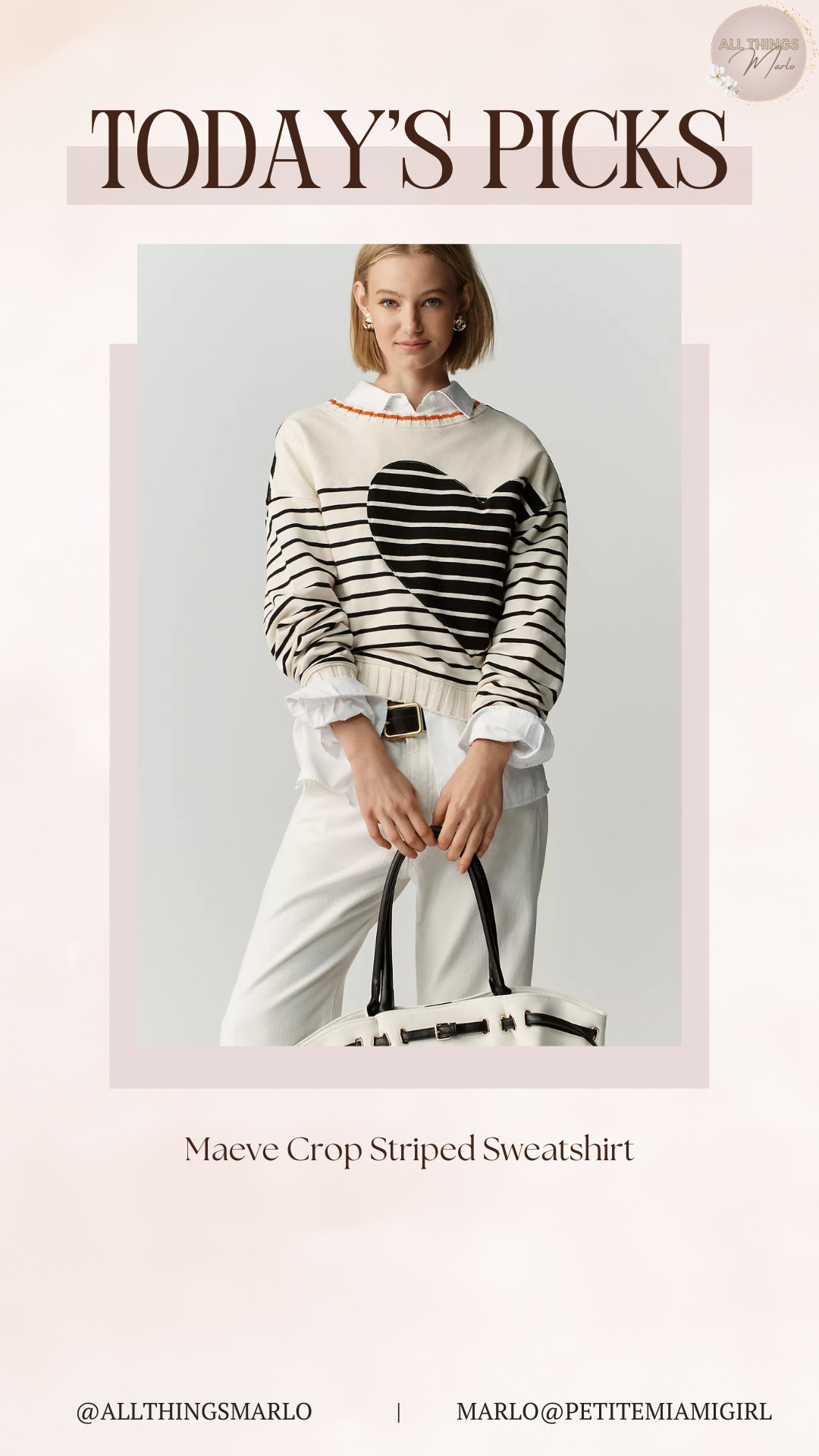 Maeve Crop Striped Sweatshirt 

 #LTKPetite #LTKWorkwear #LTKTravel