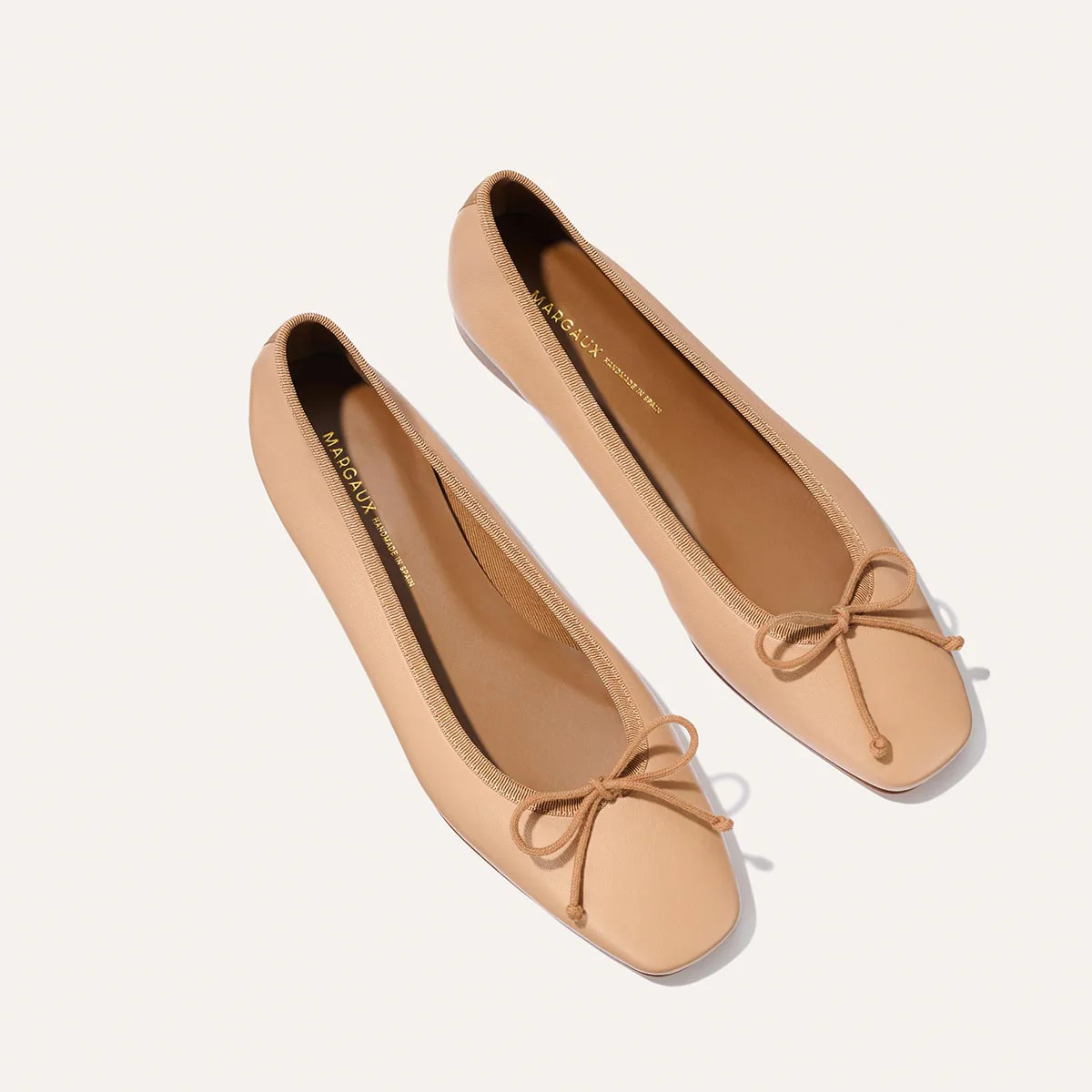 Square Toe Ballet Flats in Nude (Dune) Nappa Leather |The Fonteyn | Margaux