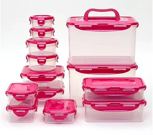 LocknLock 13-Piece Nestable Storage Set w/ 2 Handle Lids | QVC