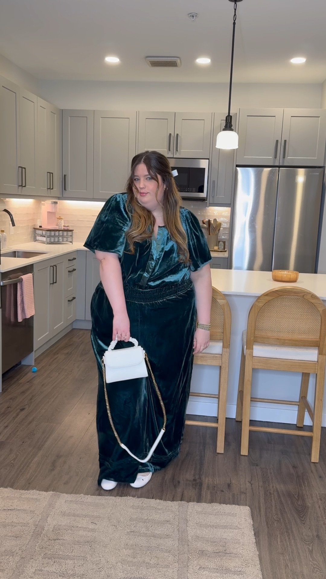 Christmas family dinner outfit of the night  🎄🎁 wearing a size 3X in the jumpsuit! It was a little big but then the 2X was too small so I chose the 3X :) such a gorgeous jumpsuit I’m obsessed! I want it in all the colors now

#LTKHoliday #LTKStyleTip #LTKPlusSize