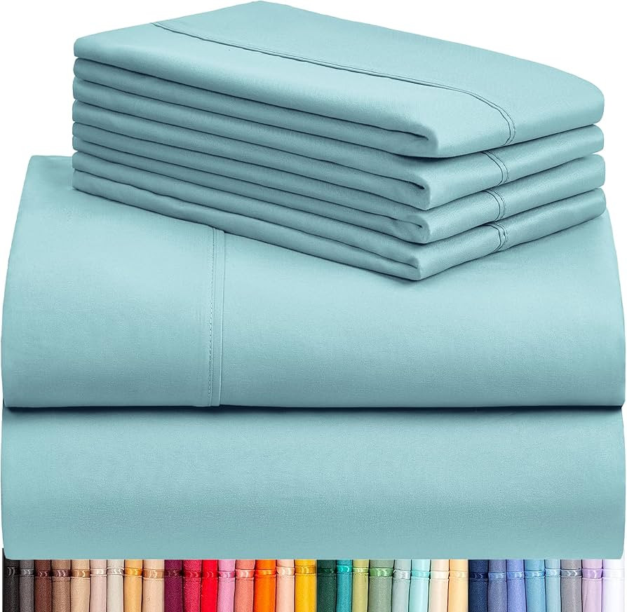 LuxClub 6 PC Queen Sheet Set, Bed Sheets Queen Size, Deep Pockets 18" Eco Friendly Wrinkle Free C... | Amazon (US)