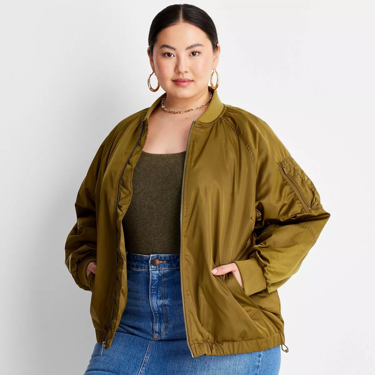 Women's Oversized Bomber Jacket - A New Day™ | Target