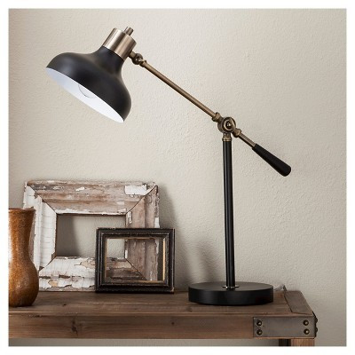 Crosby Schoolhouse Desk Lamp Black - Threshold™: Adjustable Stand, ETL Listed, Metal Shade, No Assembly Required | Target
