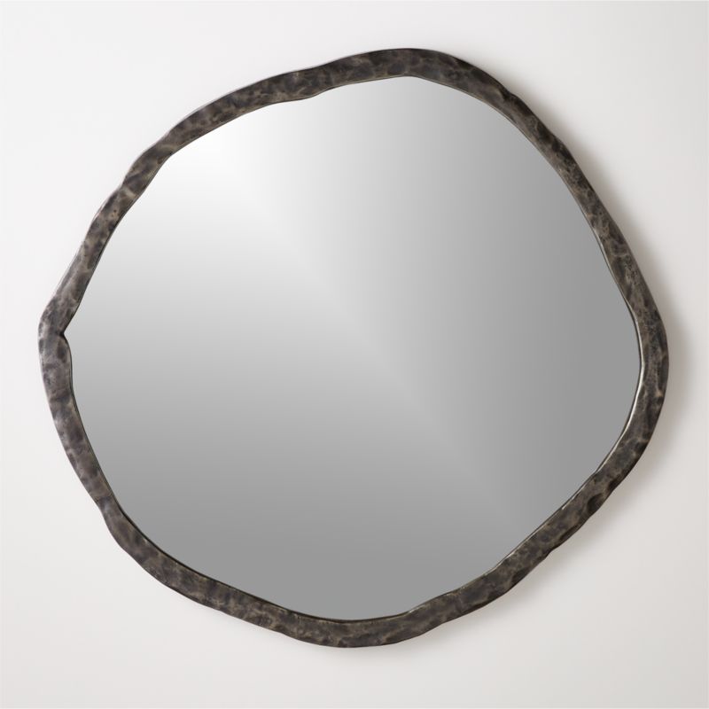 Abel Black Round Wall Mirror 48" | CB2 | CB2