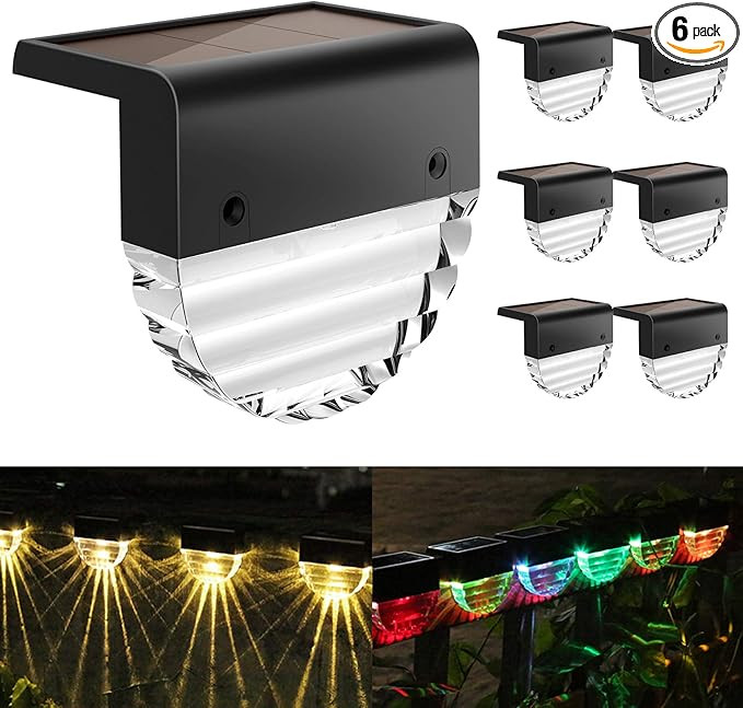 Solar Deck Lights, 6 Pack Waterproof LED Solar Step Light Outdoor, Fence Lights Solar Powered for... | Amazon (US)