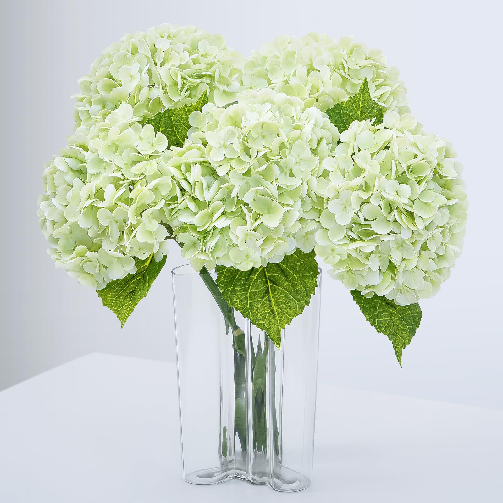 Waipfaru 21" Real Touch Hydrangea Artificial Flowers with Long Stem & Leaves, Full Latex Faux Hyd... | Amazon (US)