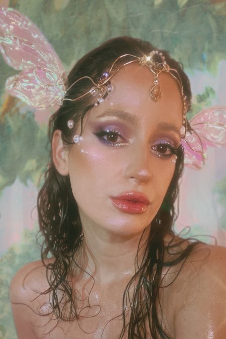 Fairy Halloween makeup | linking iridescent face gems and pearls 🫧 

#LTKbeauty #LTKHalloween #LTKunder50