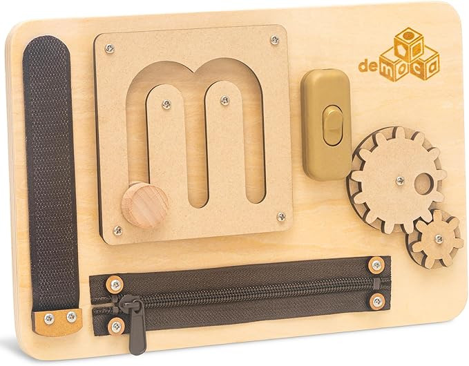 deMoca Sensory Busy Board for Toddlers, Premium Wooden Toddler Busy Board for 1 2 3 Year Old with... | Amazon (US)