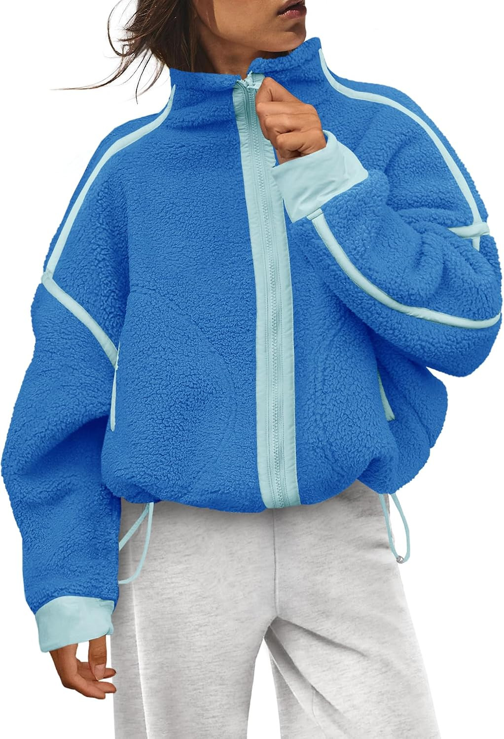 Womens Oversized Fleece Jacket Fuzzy Sherpa Jackets | Amazon (US)