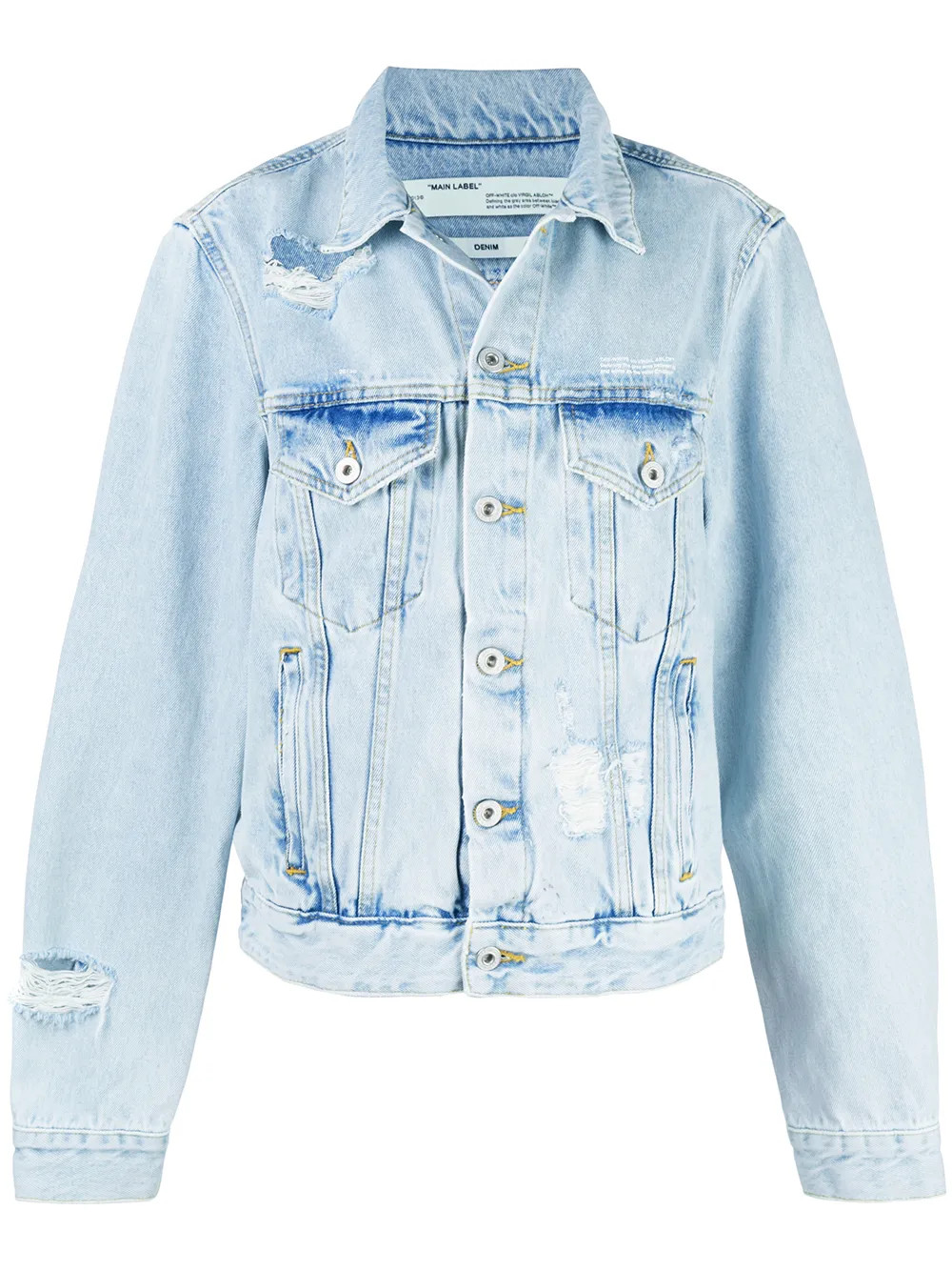 Off-White Embroidered Denim Jacket - Farfetch | Farfetch Global