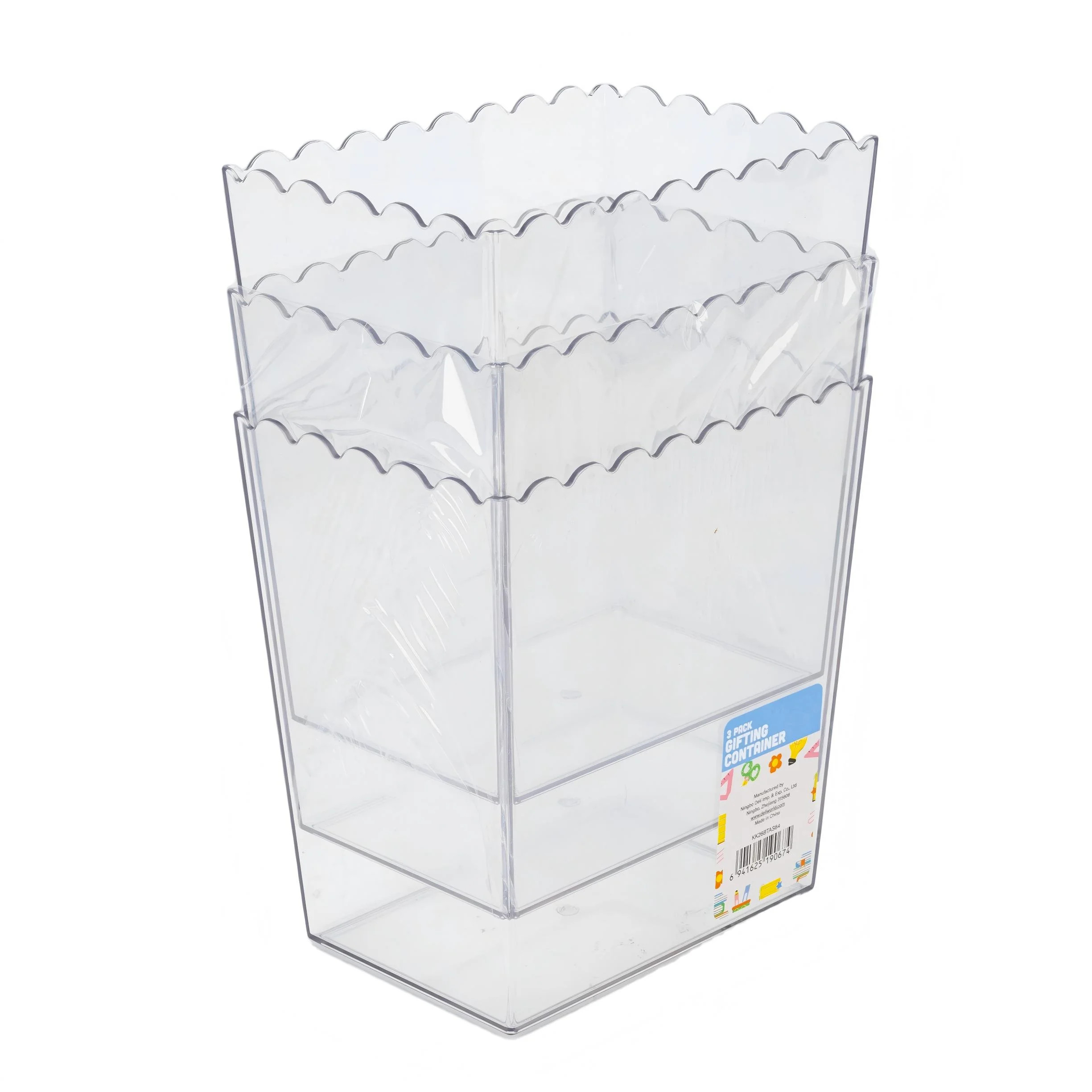 Clear Gifting Container 3 pack Classroom Organizer 5.39 \u00d7 3.93 \u00d7 6.06 in - Walmart.com | Walmart (US)