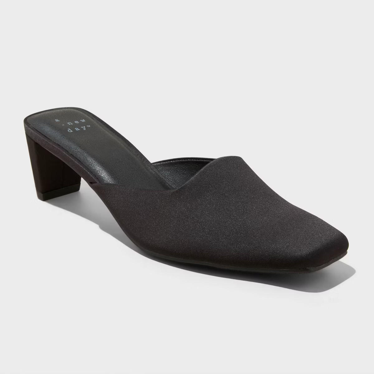 Women's Jessica Square Toe Mule Heels with Memory Foam Insole - A New Day™ Black | Target