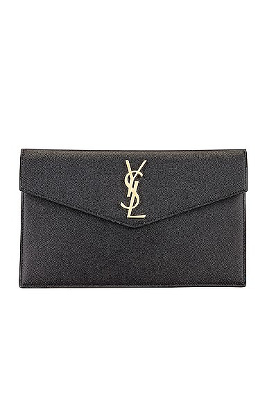 Saint Laurent Medium Clutch in Black | FWRD 
