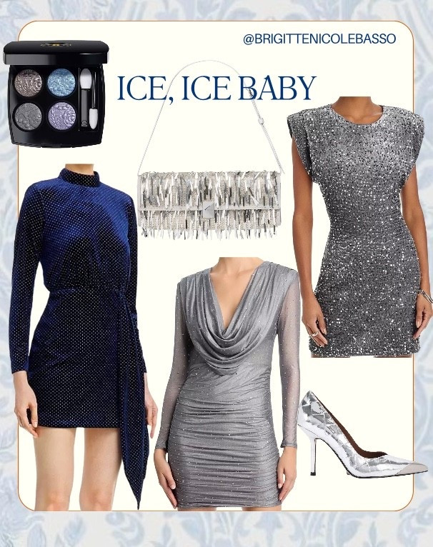 ice blue dress, icy blue outfit, blue sequin dress, navy sparkle dress, midnight blue dress, rhinestone dress, crystal dress, embellished mini dress, sequin mini dress, silver sequin dress, silver mini dress, metallic mini dress, glitter dress, shimmer dress, holiday party dress, christmas party outfit, new years eve dress, nye outfit, winter wedding guest dress, cocktail mini dress, party mini dress, long sleeve mini dress, draped mini dress, ruched mini dress, padded shoulder dress, shoulder pad dress, statement shoulder dress, sparkle outfit, disco outfit, silver heels, metallic silver pumps, mirror silver heels, pointed toe pumps, evening bag, silver fringe bag, fringe clutch, rhinestone clutch, icy eyeshadow, glitter eyeshadow palette, blue eyeshadow look, silver eyeshadow, holiday makeup

#LTKGiftGuide #LTKHoliday