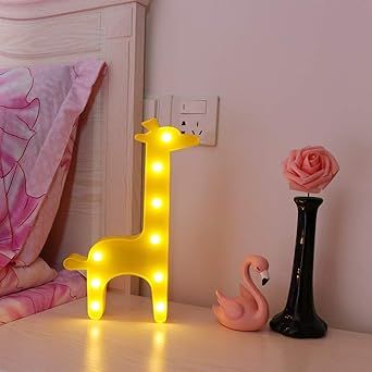 GUOCHENG Cute Giraffe Shaped LED Night Light Warm White Table Night Lamps Bedroom Nursery Home Be... | Amazon (US)