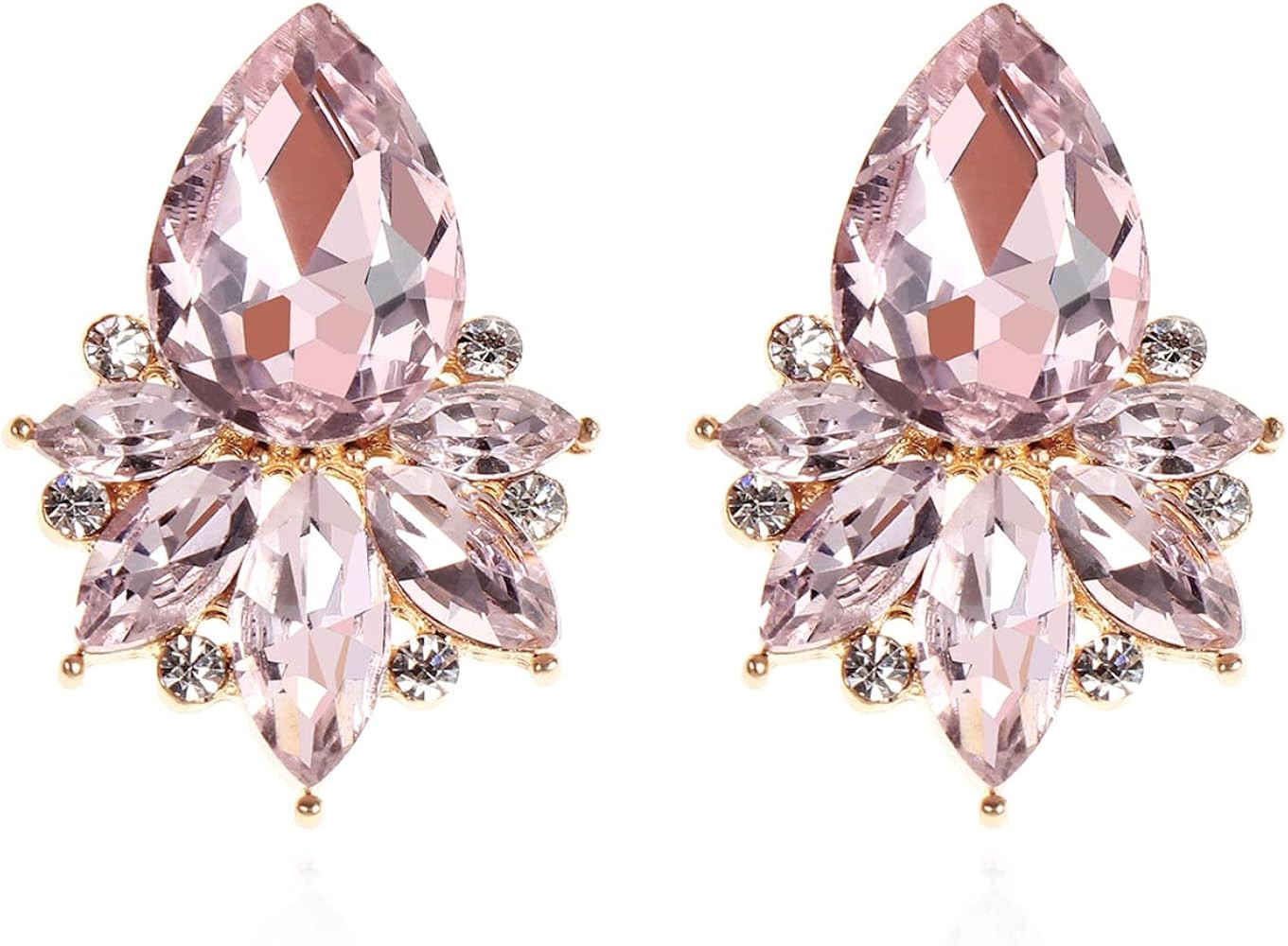 Vintage Rhinestone Earrings Fancy Crystal Cluster Drop Earrings Art Deco Earrings for Women | Amazon (US)