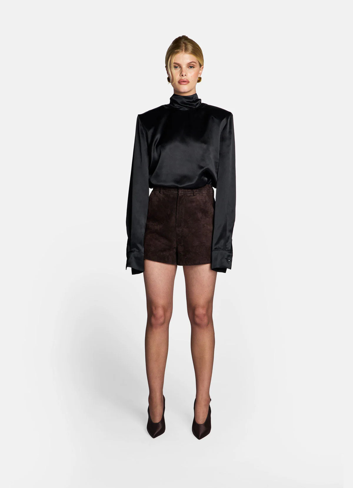 Espresso Suede Shorts | DE SAVARY LONDON