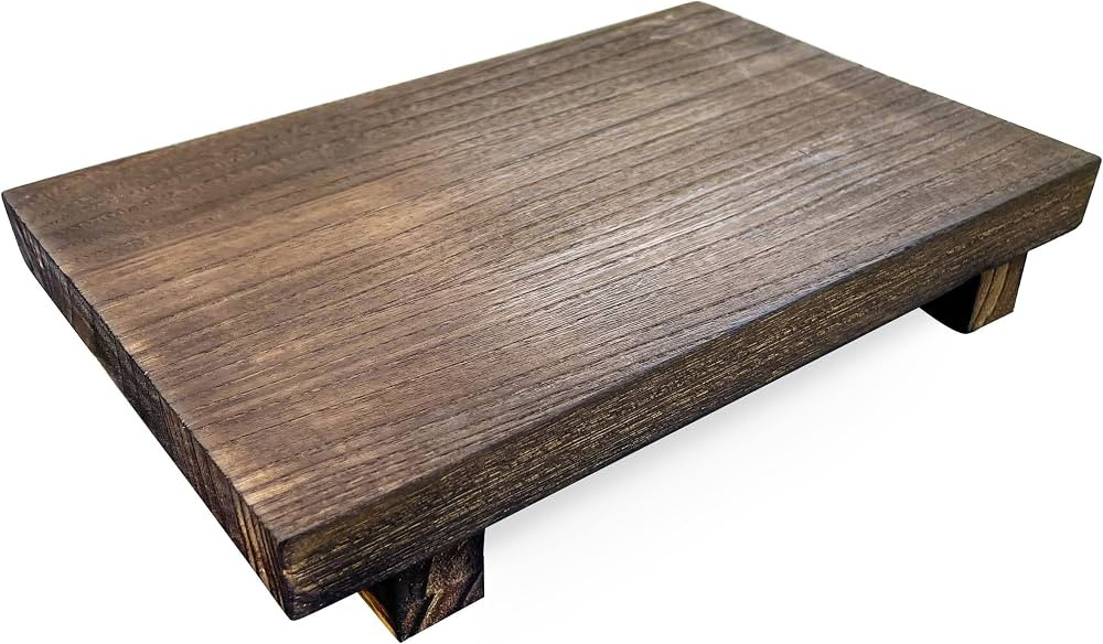 Lyfe Simple Wood Riser for Decor - Rustic Pedestal Stand - Handmade Small Wood Tray - Soap Tray f... | Amazon (US)