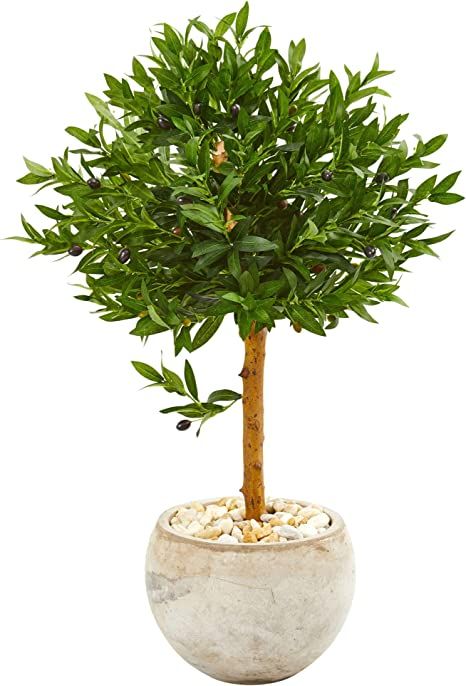 Nearly Natural 38-in. Olive Topiary Artificial Bowl Planter UV Resistant (Indoor/Outdoor) Silk Tr... | Amazon (US)