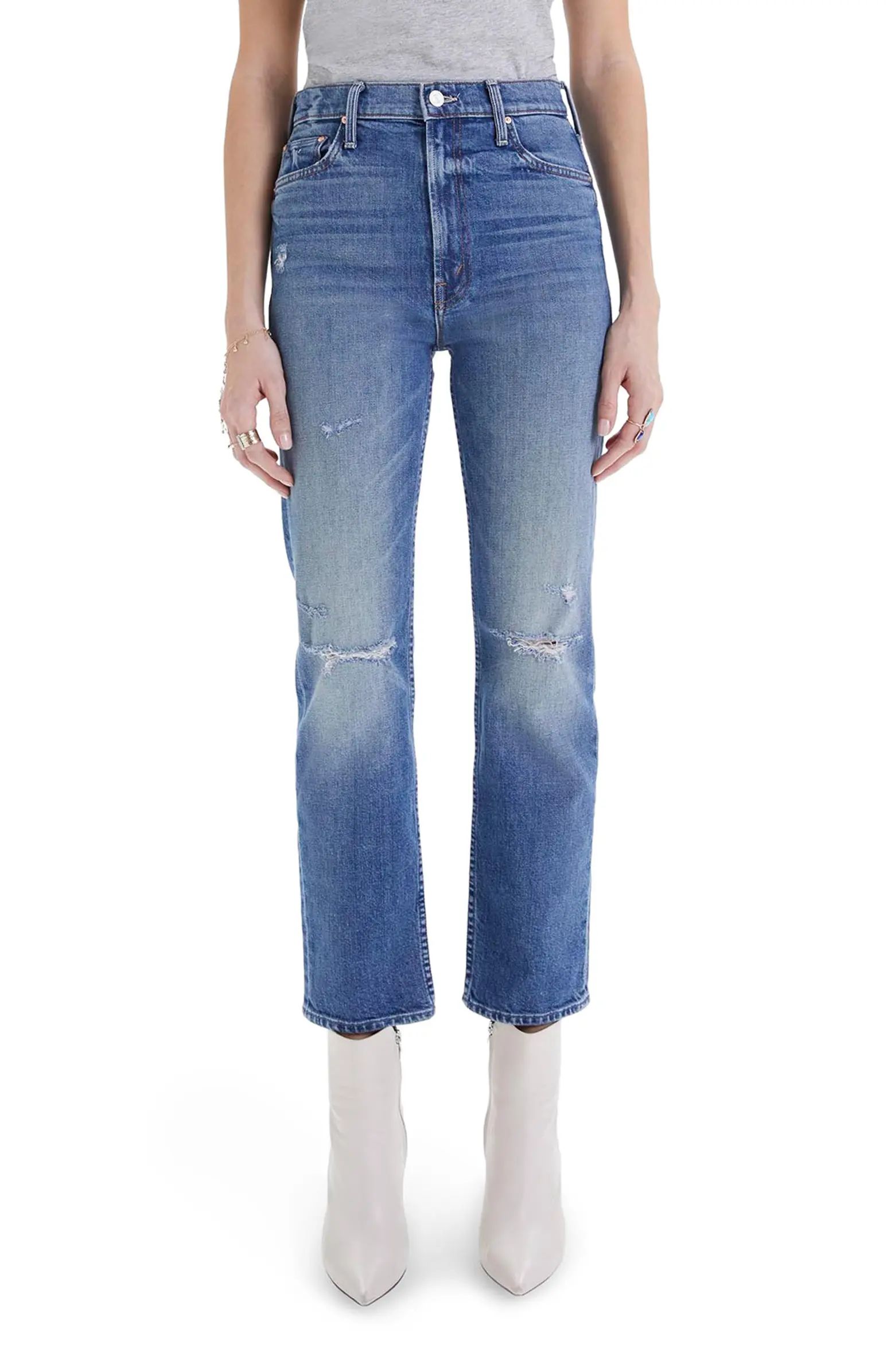 MOTHER The Rider High Waist Straight Leg Jeans | Nordstrom | Nordstrom