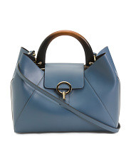 Made In Italy Leather Satchel With Half Moon Handle | Handbags | Marshalls | Marshalls