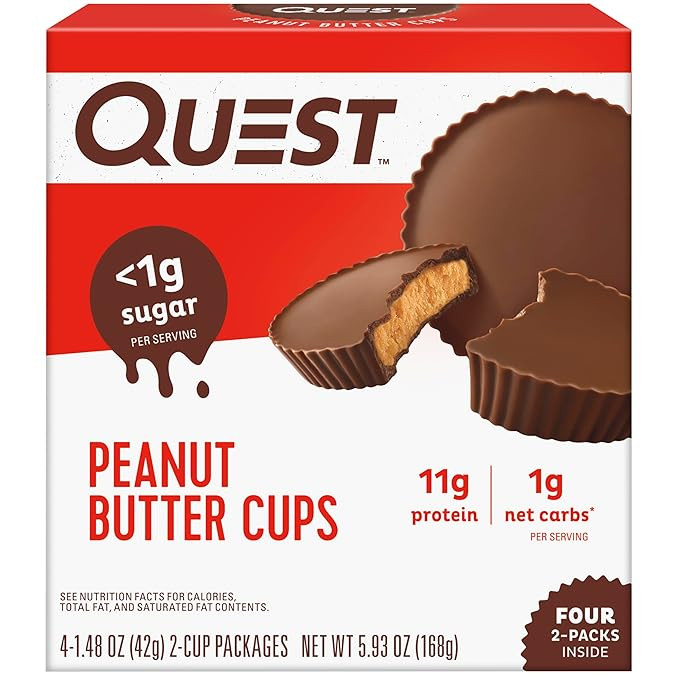 Quest Nutrition Peanut Butter Cups, 11g Protein, 1g Sugar, Low Carb, Gluten Free, Keto Friendly, ... | Amazon (US)