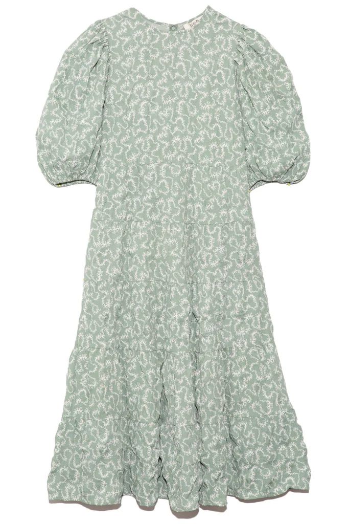 Everlyn Puff Sleeve Tiered Dress in Mint | Hampden Clothing