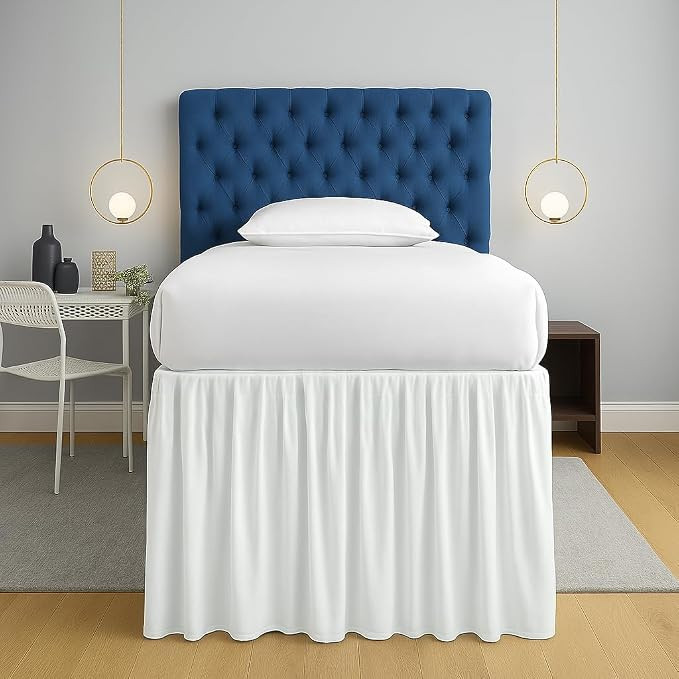 SLEEP-NEST Twin XL Dorm Bed Skirt - 42” Extra Long Drop, Platform Style - Dust Ruffle Bed Skirt... | Amazon (US)