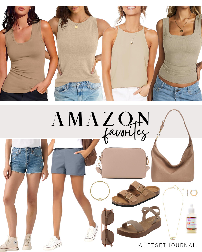 Awaiting this week's Amazon Favorites? These sleeveless tops from Totatuit, EasyGala, and THANTH are among the bestsellers. People are also buying these denim shorts from Levi’s or ODODOS. Herstyle flat sandals and these bags from NEBIL and EVVE are selling fast, too!

#LTKSeasonal #LTKSaleAlert #LTKTravel
 

 