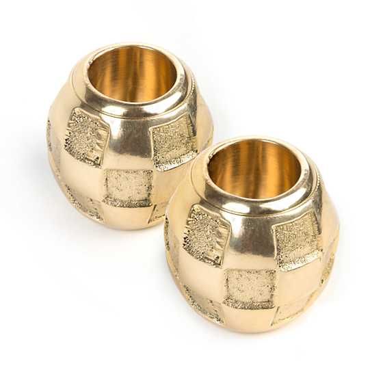 Check Candle Holders - Gold - Set of 2 | MacKenzie-Childs