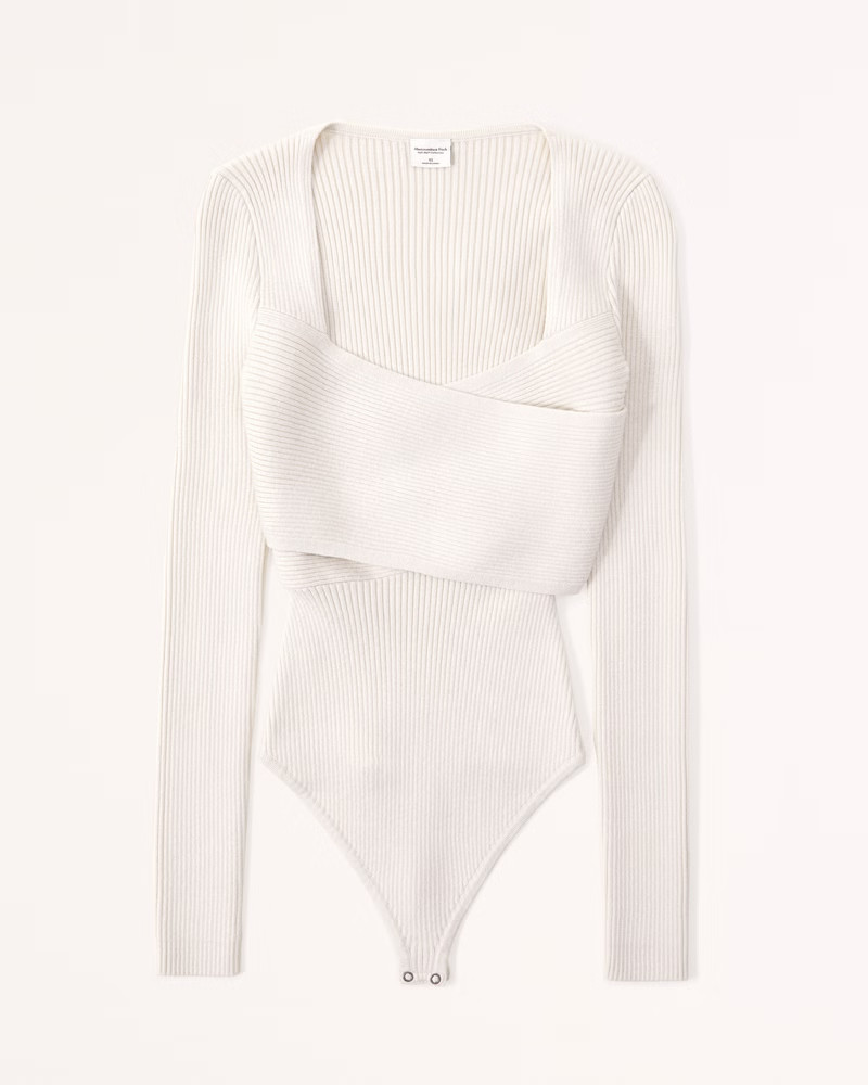 Women's LuxeLoft Wrap Sweater Bodysuit | Women's Tops | Abercrombie.com | Abercrombie & Fitch (US)