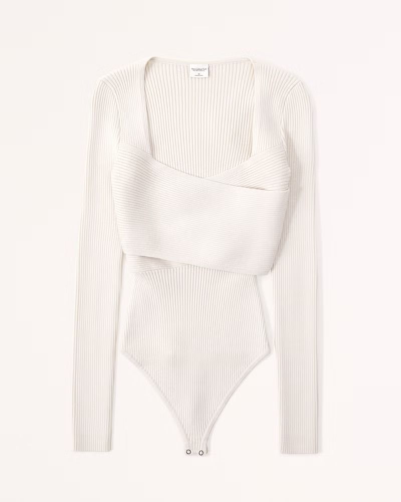 Women's LuxeLoft Wrap Sweater Bodysuit | Women's Tops | Abercrombie.com | Abercrombie & Fitch (US)